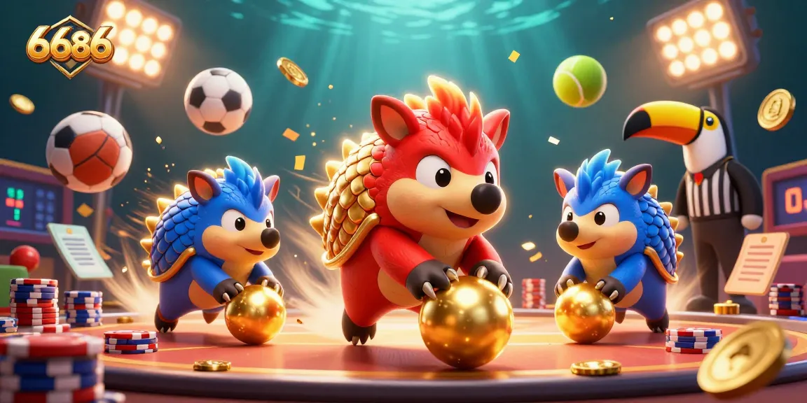 Engage in thrilling sports betting activities with 6686 pangolins and golden scales.