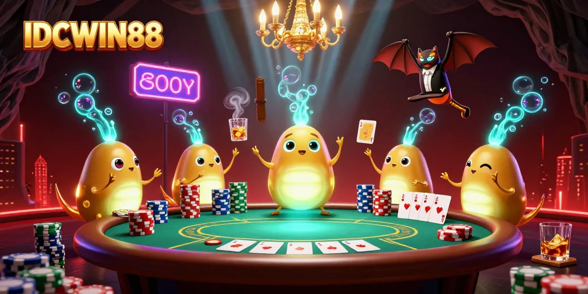 Experience the excitement of IDCWIN88's casino games illuminated by bioluminescent glowworms.