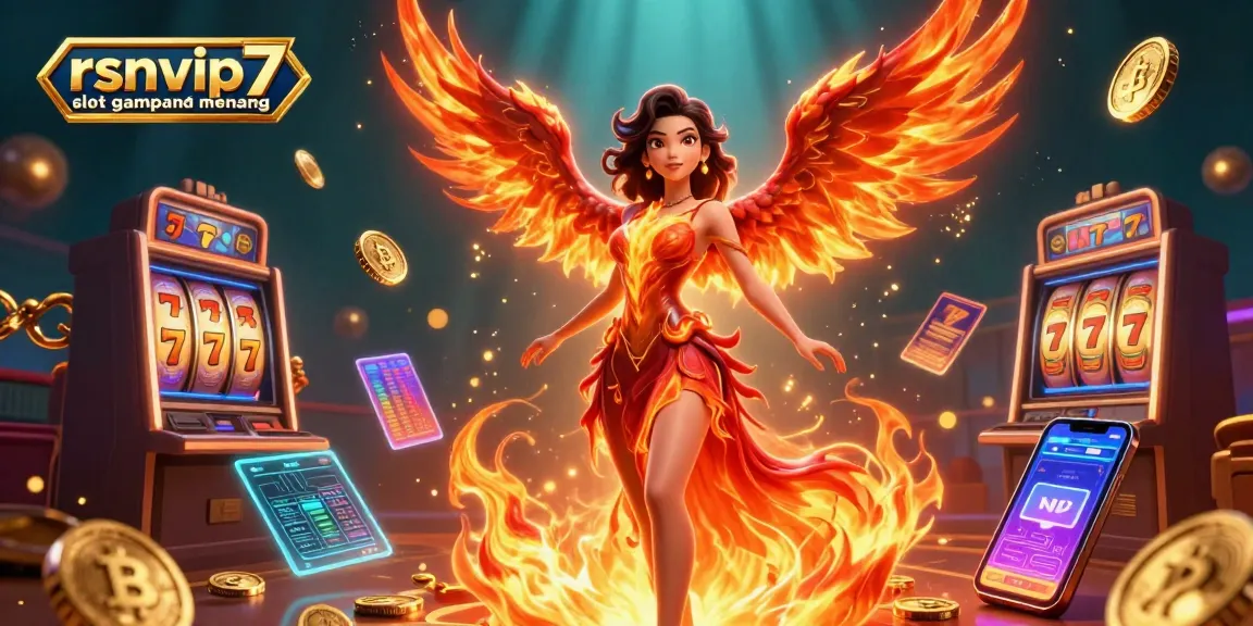 Win big with rsnvip7 slot gampang menang in this vibrant casino illustration.