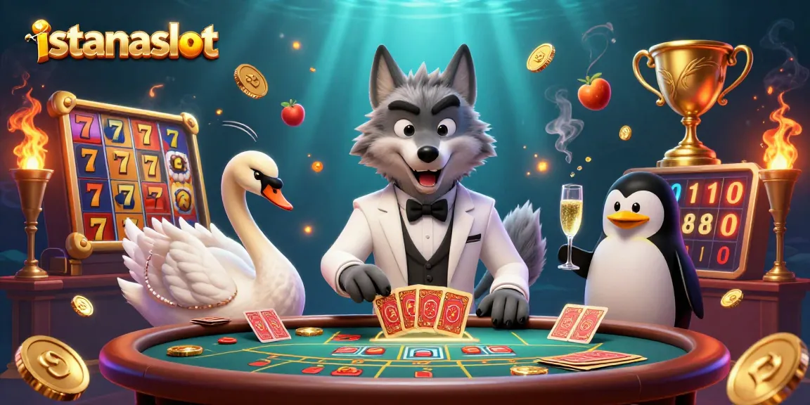 Experience istanaslot with thrilling slot games and vibrant characters in a captivating casino scene.