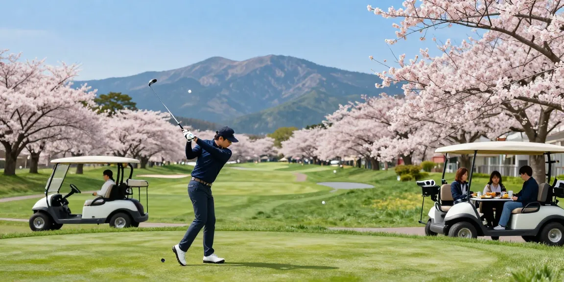 Pengalaman golf luar biasa di Kato City, Jepang, dengan latar belakang bro178 dan keindahan alam.