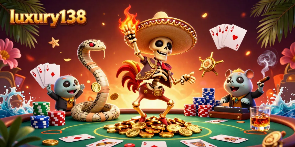 Experience winning thrills at luxury138 with vibrant 3D casino characters and gaming elements.
