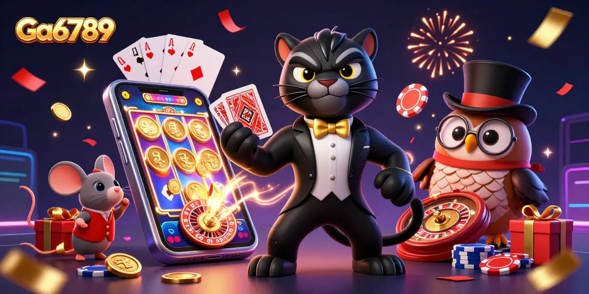 Engage in thrilling betting action at Ga6789 with exciting characters and dynamic casino elements.