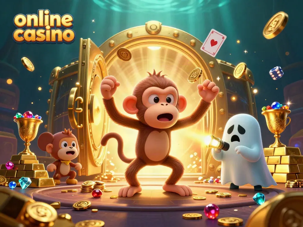 Engage in an online casino adventure with dynamic ghostly characters juggling treasures.