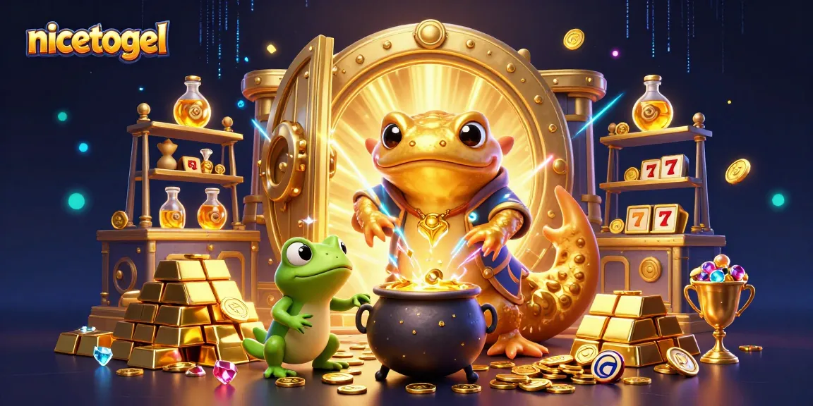Spin and win at nicetogel with golden alchemy and slot excitement in a vibrant scene.