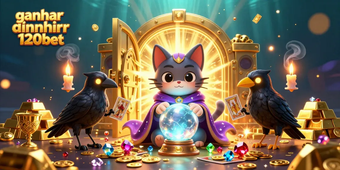 Engage in winning strategies to ganhar dinheiro 120bet, featuring a mystical 3D casino scene.