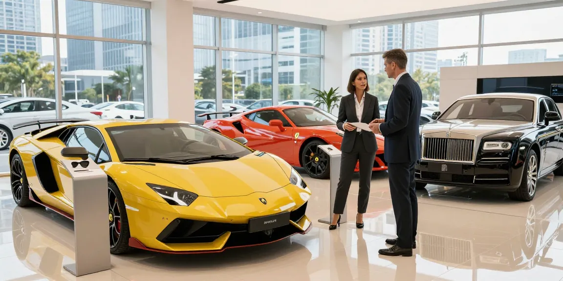 Pengalaman sewa mobil mewah di Luxury 777 dengan mobil premium di showroom yang elegan.