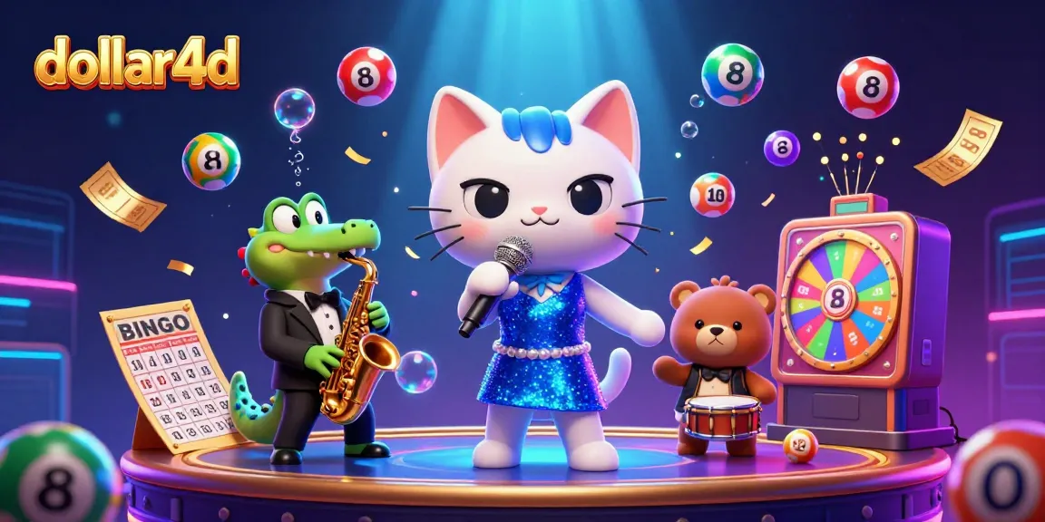 Experience the thrill of gaming with dollar4d in this vibrant casino scene, showcasing lively characters and engaging elements.
