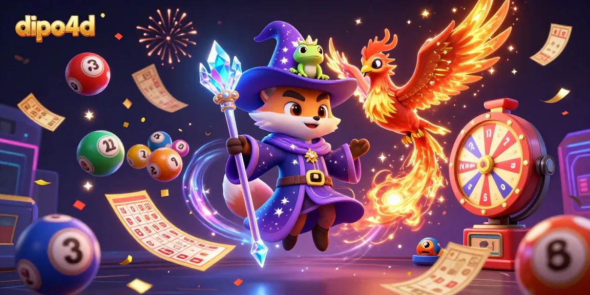 Experience the excitement of dipo4d with a vibrant scene showcasing magical gambling elements and characters.