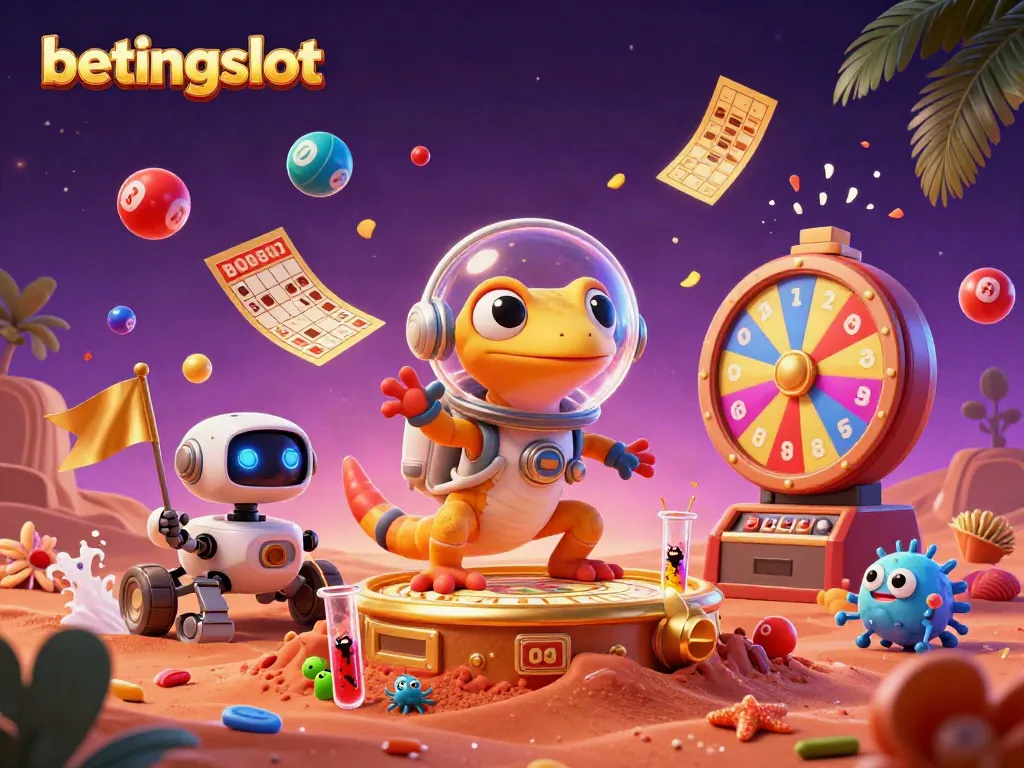 Menangkan hadiah menarik di betingslot dengan gecko Mars dan robot perkenalan kasino emas di Mars.