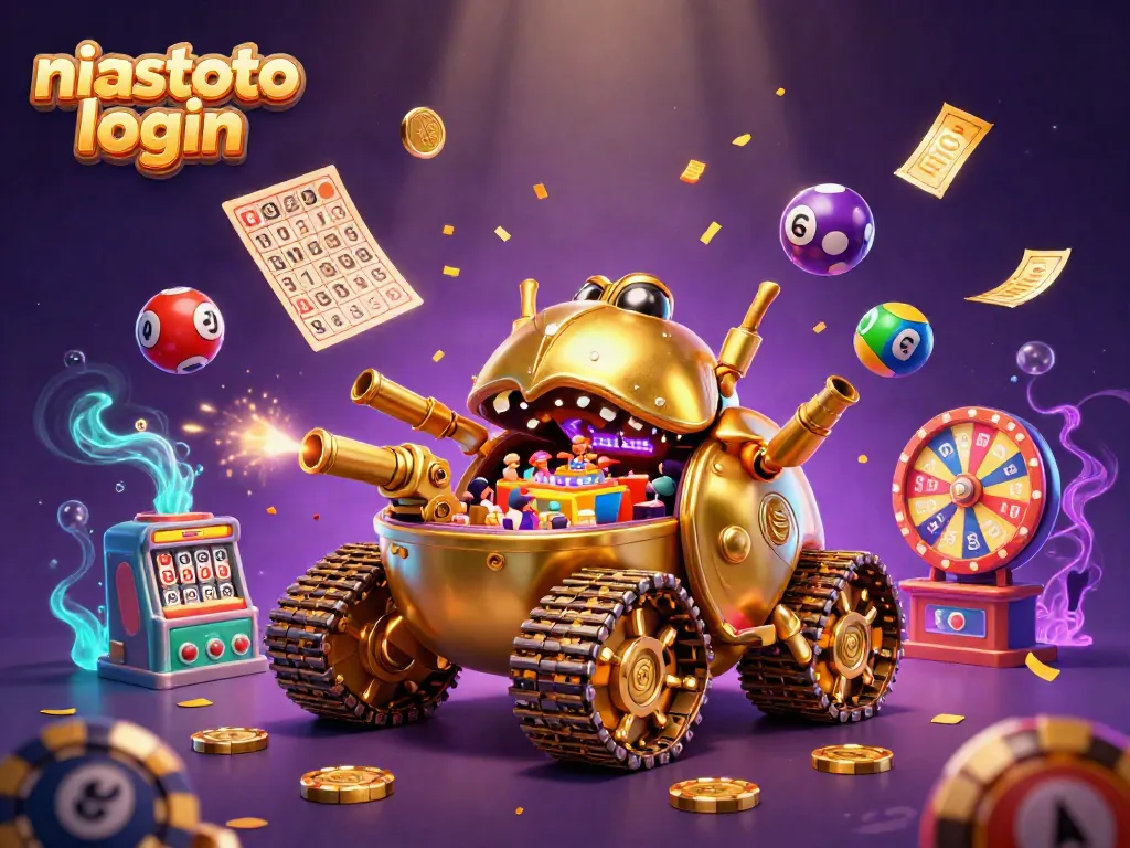 Memainkan niastoto login dengan kasino mini di dalam tank keledai emas yang megah.