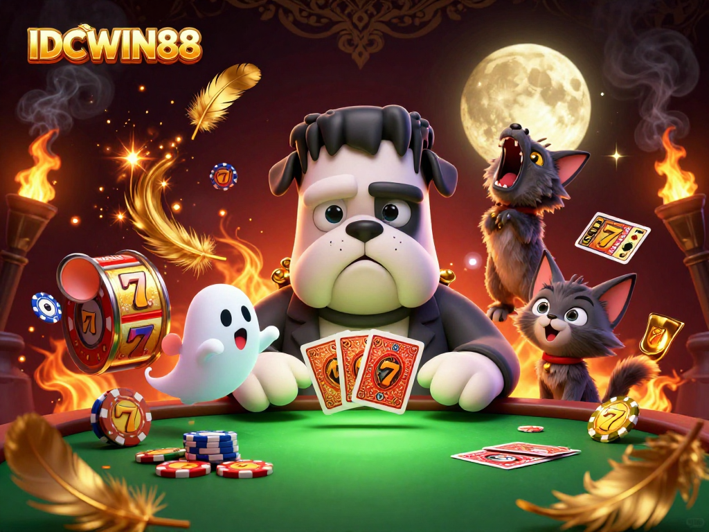 Experience thrilling gameplay at IDCWIN88 with our lively 3D cartoon casino scene featuring dynamic characters.