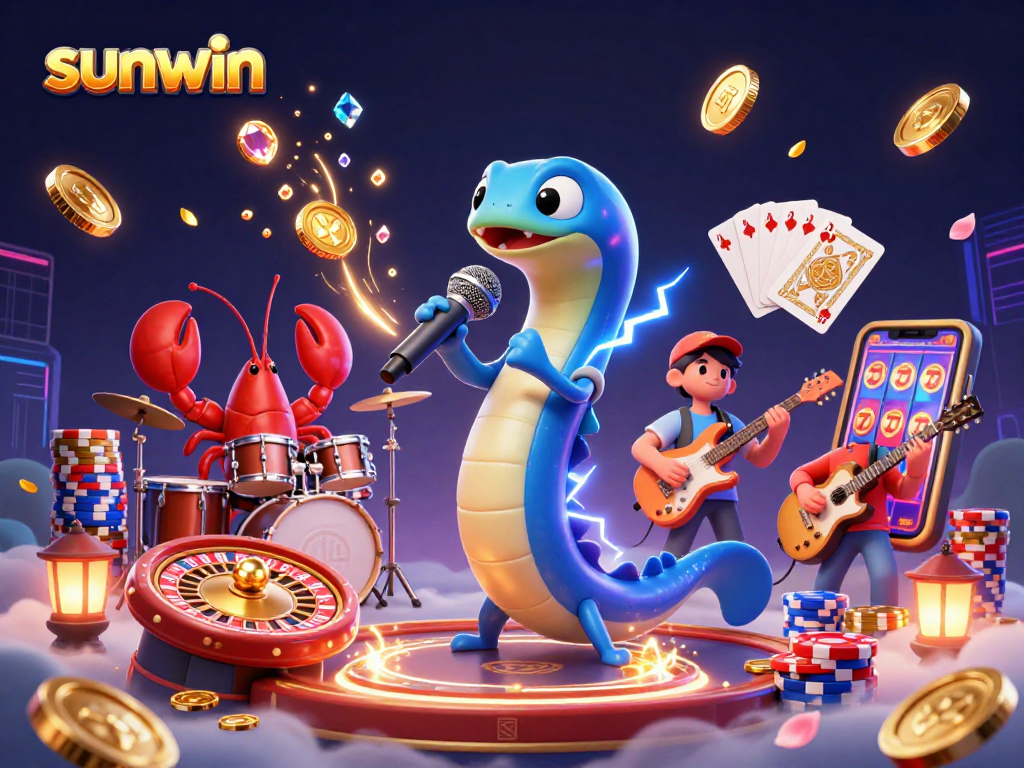 Engage in thrilling gameplay at sunwin with electric eel DJ and vibrant underwater casino scene.