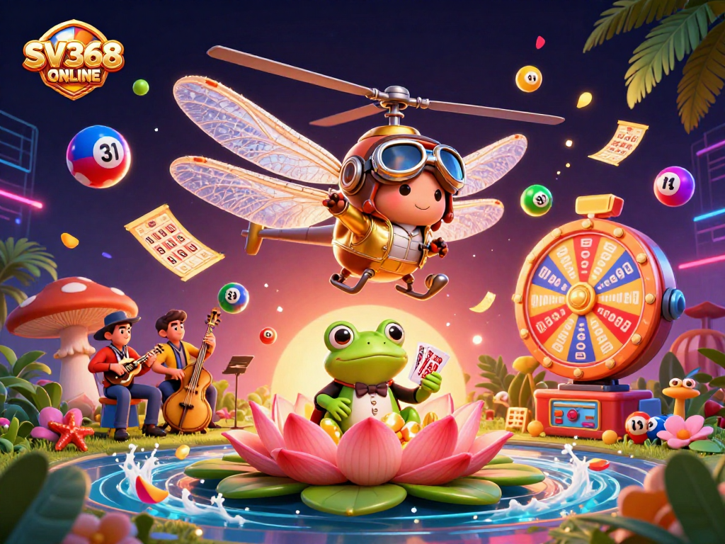 Spin colorful lottery balls while enjoying SV368 ONLINE's vibrant casino atmosphere.