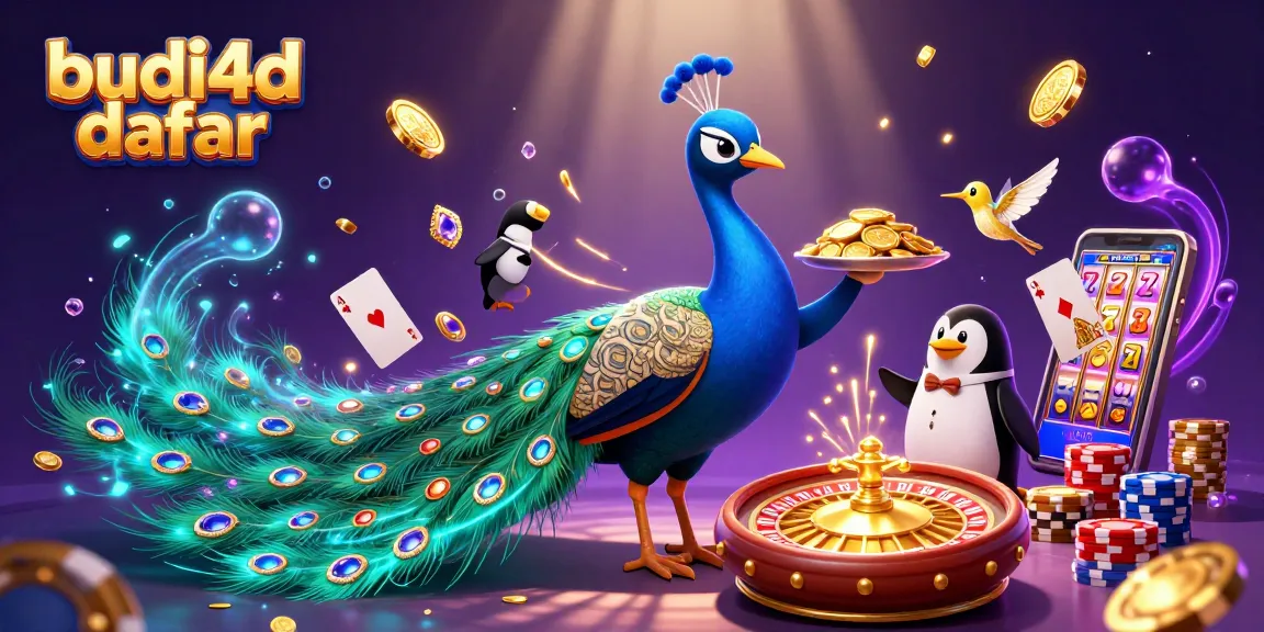 Experience the excitement of budi4d daftar with vibrant casino characters and sparkling game elements.