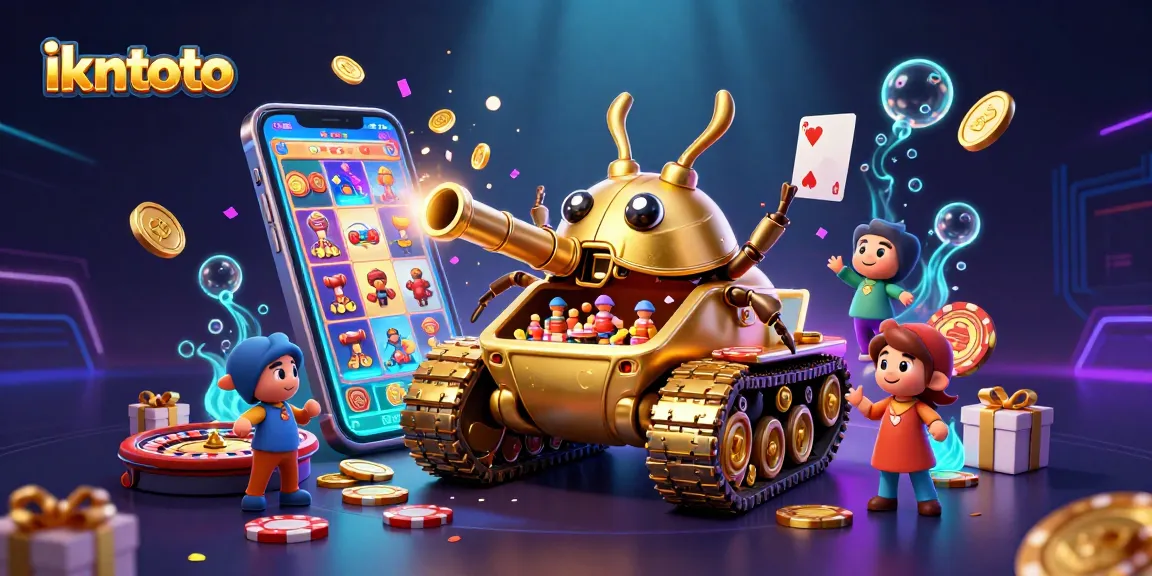 Experience the excitement of ikntoto with a dynamic 3D casino scene featuring a golden beetle tank.
