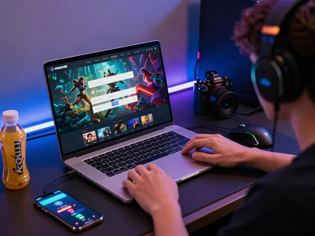 Engaging user logging in to Login Seributoto on a vibrant gaming interface with dynamic graphics and colorful accessories.