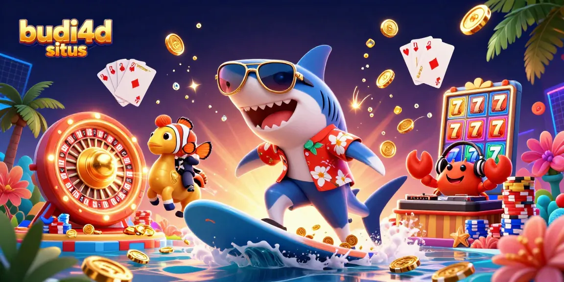 Engage with budi4d situs in this vibrant casino illustration featuring dynamic gameplay elements.