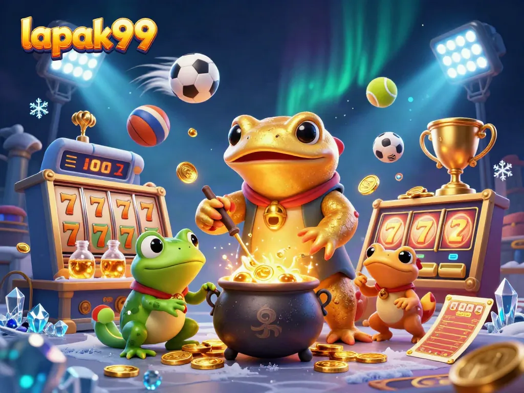 Engage with lapak99's immersive casino gaming adventure, showcasing gold-filled excitement and rich rewards.