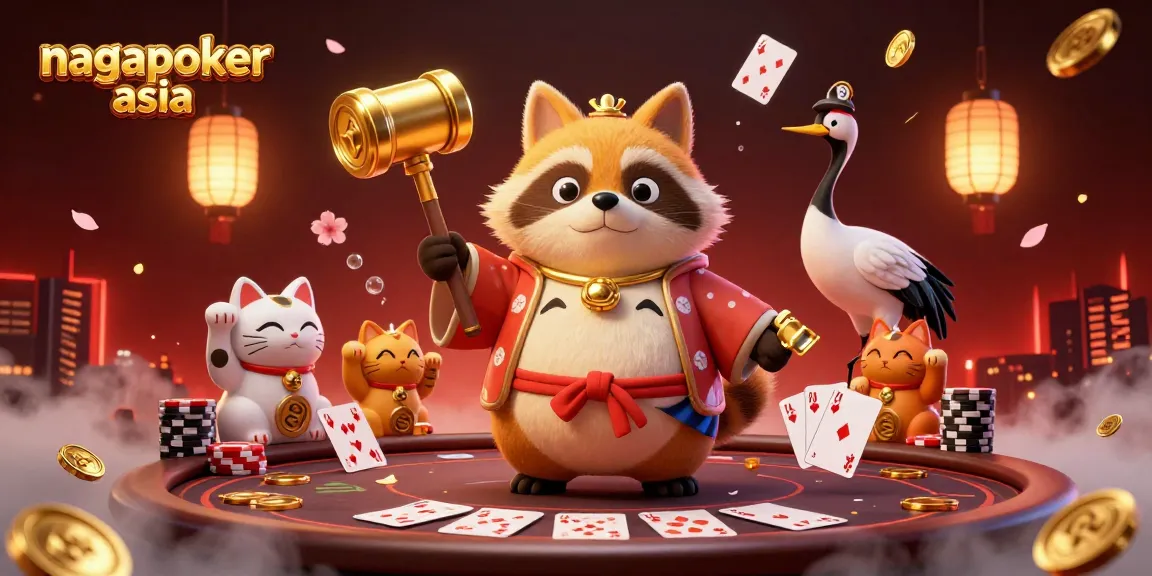 Join the excitement at nagapoker asia with vibrant poker tables and animated characters ready to play.