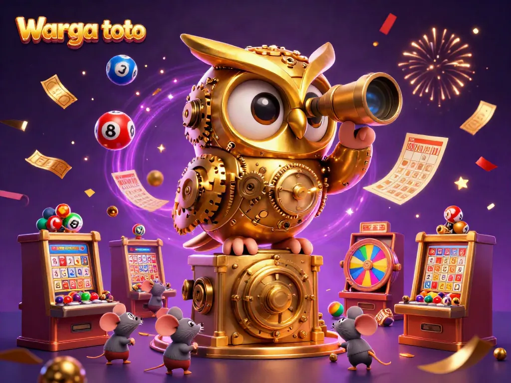 Menyambut keberuntungan dengan Warga toto, ilustrasi kasino online yang ceria dan penuh warna.