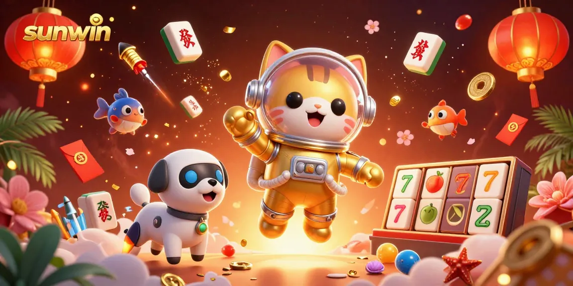 Elevate your wins with sunwin's vibrant 3D casino adventure featuring an astronaut cat and games.