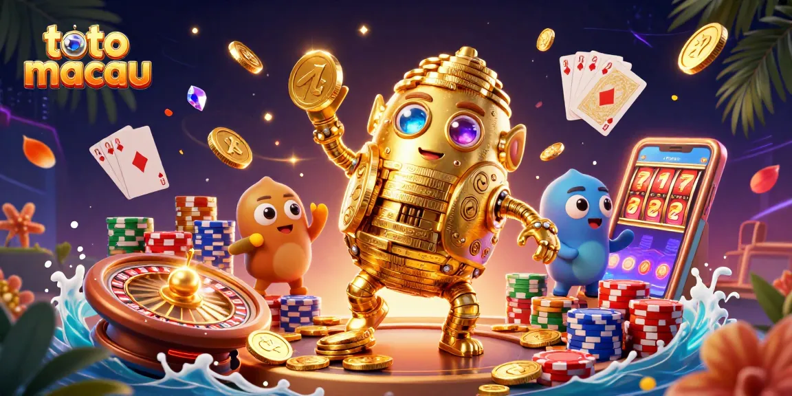 Memenangkan jackpot di toto macau dengan ilustrasi kasino 3D penuh warna dan detail menakjubkan.