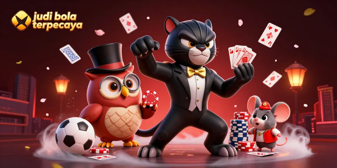 Engage with judi bola terpercaya through an exhilarating illustration of stylish characters in a vibrant sports betting scene.