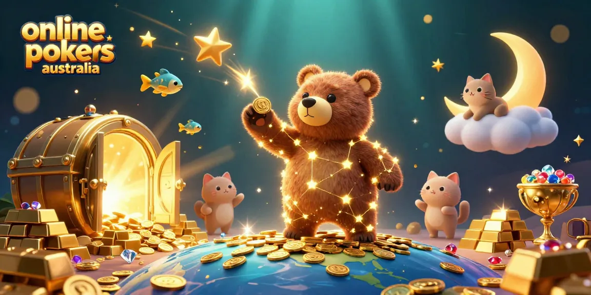 Spin for jackpots with vibrant online pokies Australia scene featuring sparkling treasures.