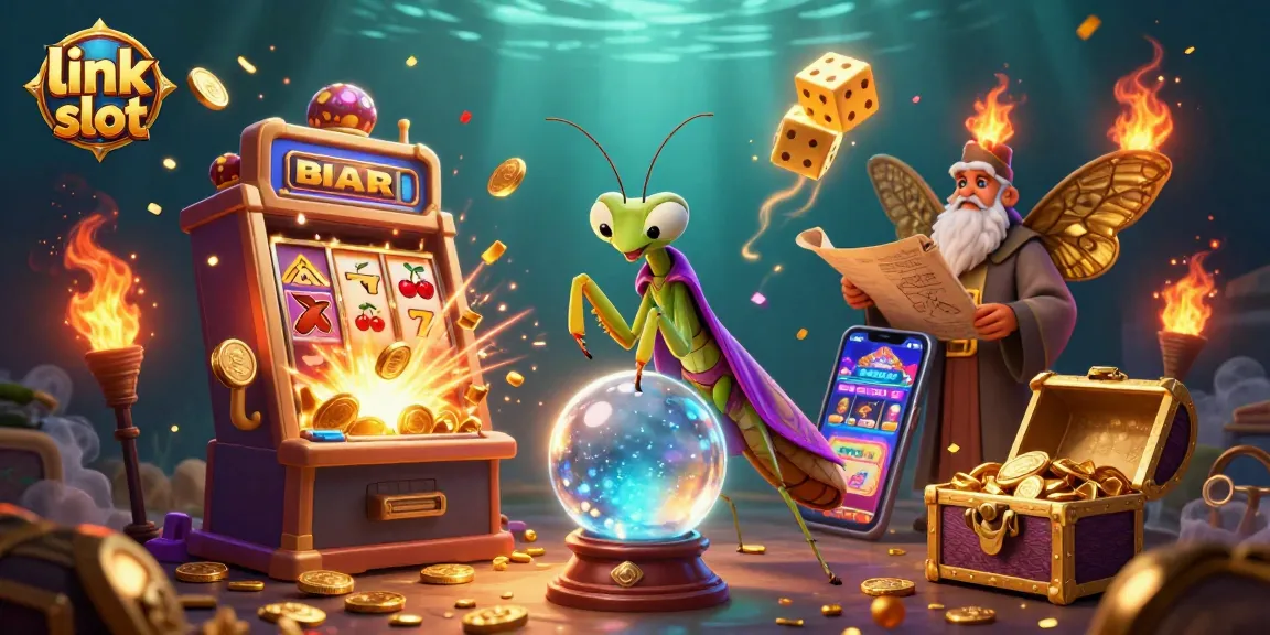 Experience excitement with the link slot game as vibrant characters and symbols burst with energy.