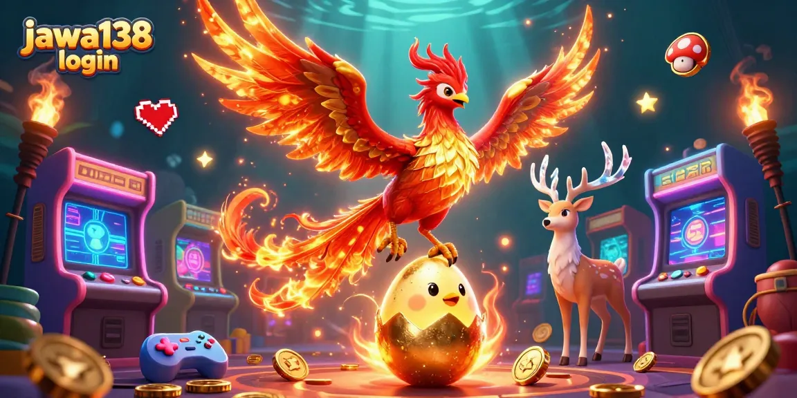 Jawa138 login untuk bermain dalam dunia perjudian dengan karakter phoenix dan stag yang menarik.