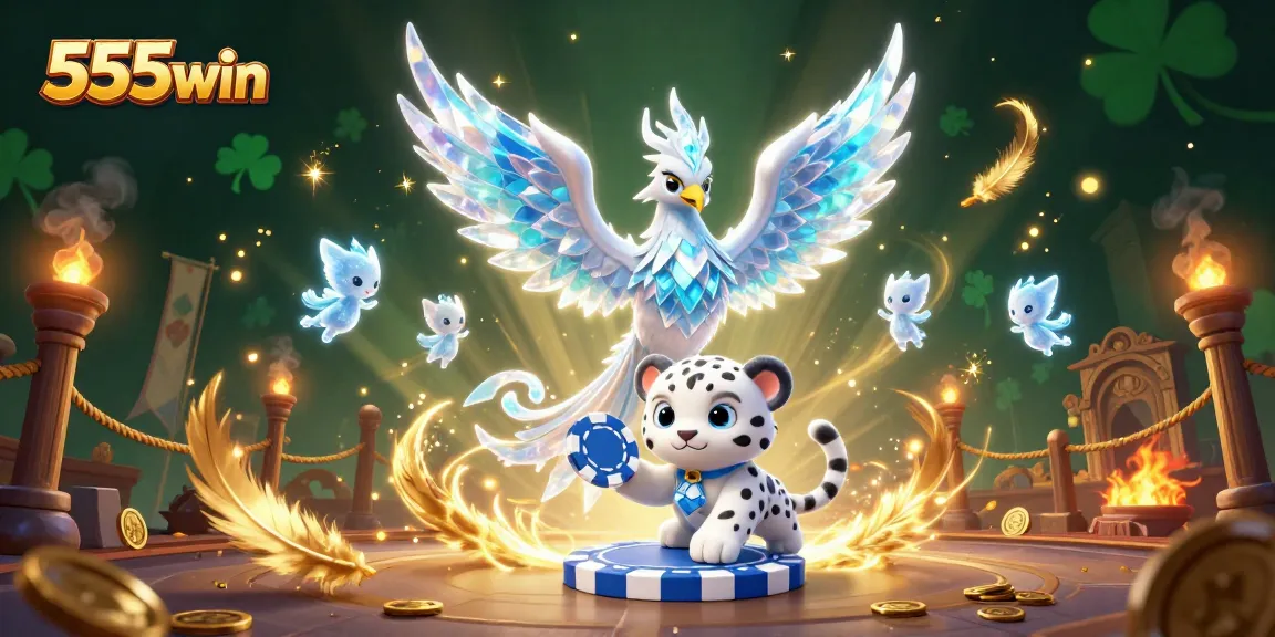Engage in thrilling games at 555win with a vibrant casino scene featuring stunning characters and dynamic elements.