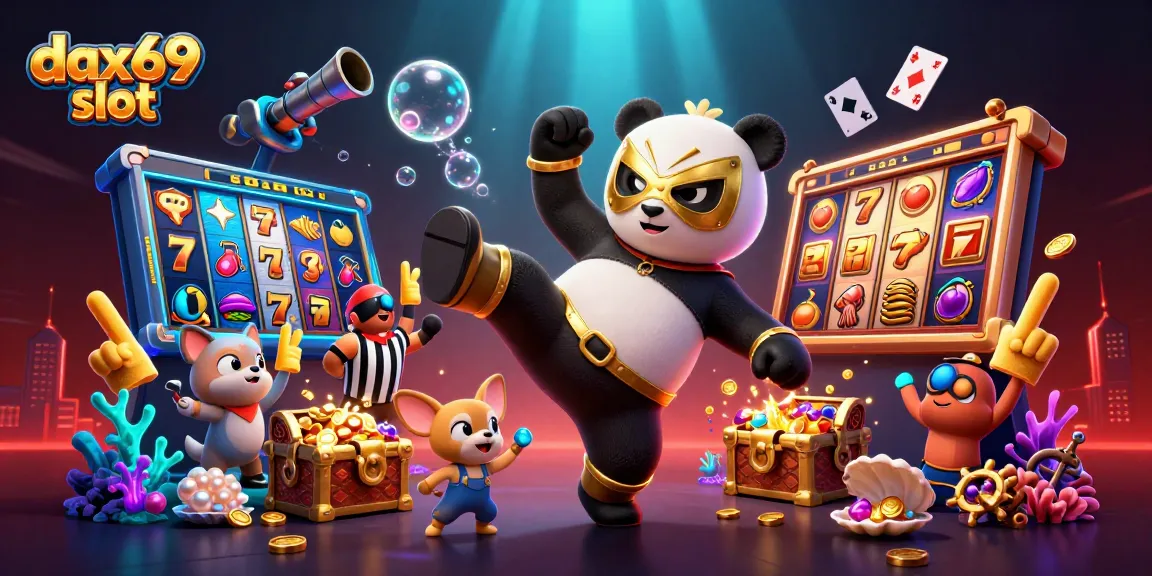 Jelajahi keajaiban permainan dax69 slot dengan panda pegulat beraksi dan harta karun bawah laut yang menakjubkan.